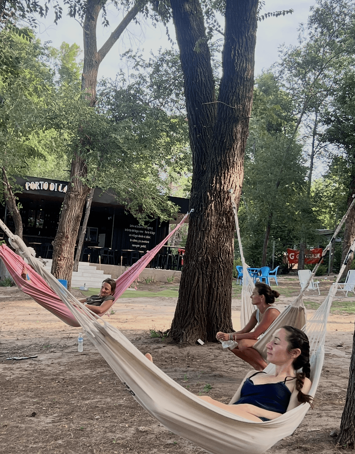 Lakeside hammocks in the relax zone